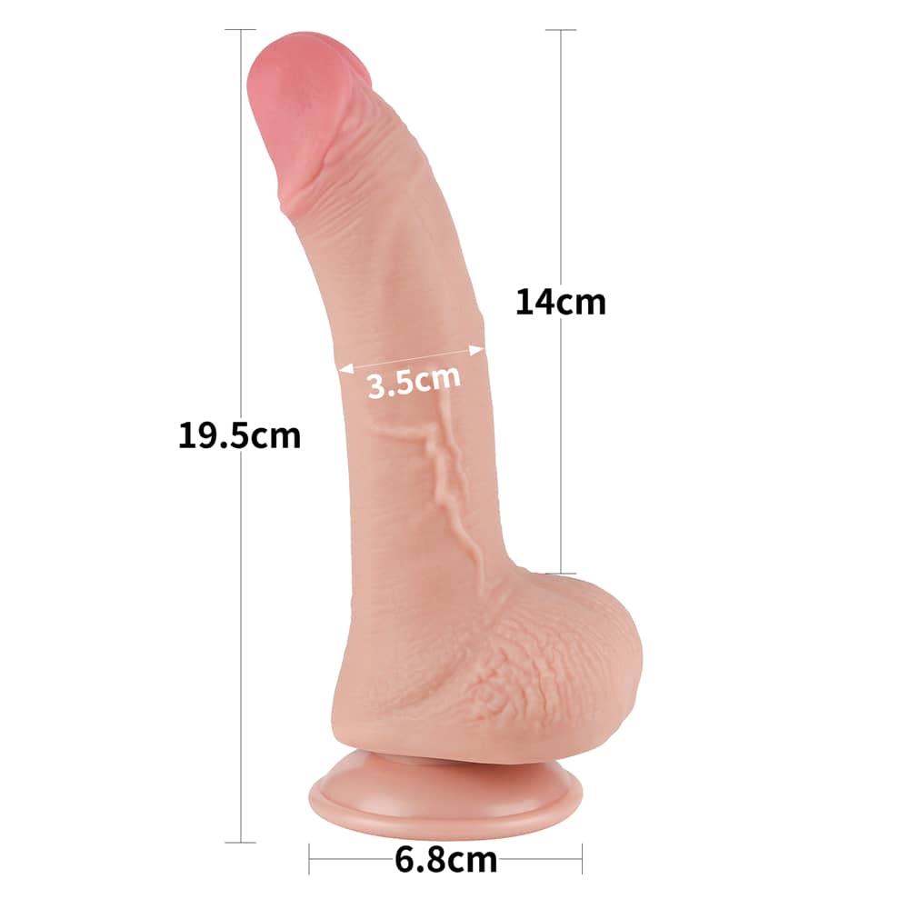 The size of the 7.5 inches flesh sliding skin dual layer dong 