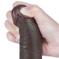 The bulging but soft head of the 7.5 inches sliding skin dual layer dong black