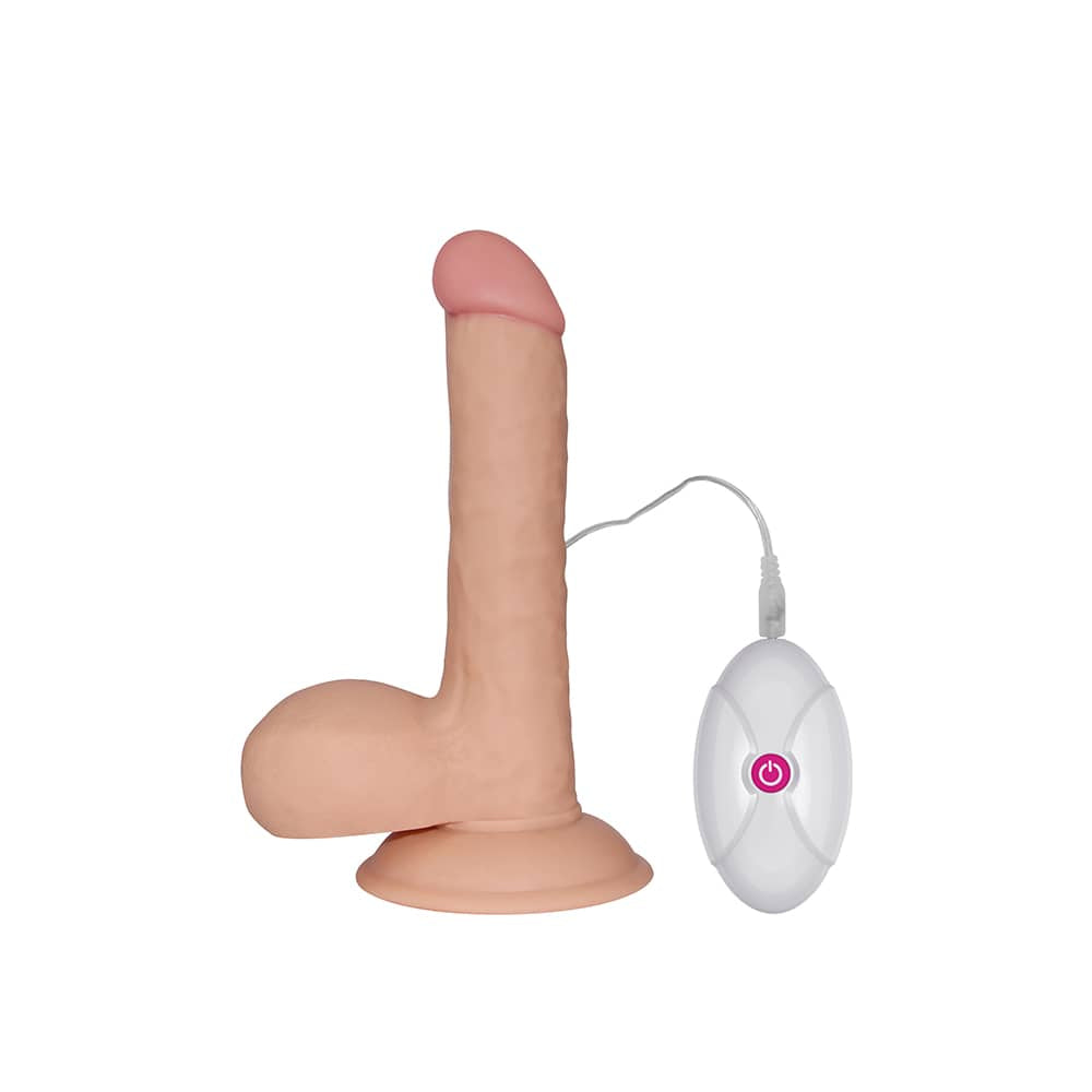 The 7.5 inches ultra soft vibrating dude is upright