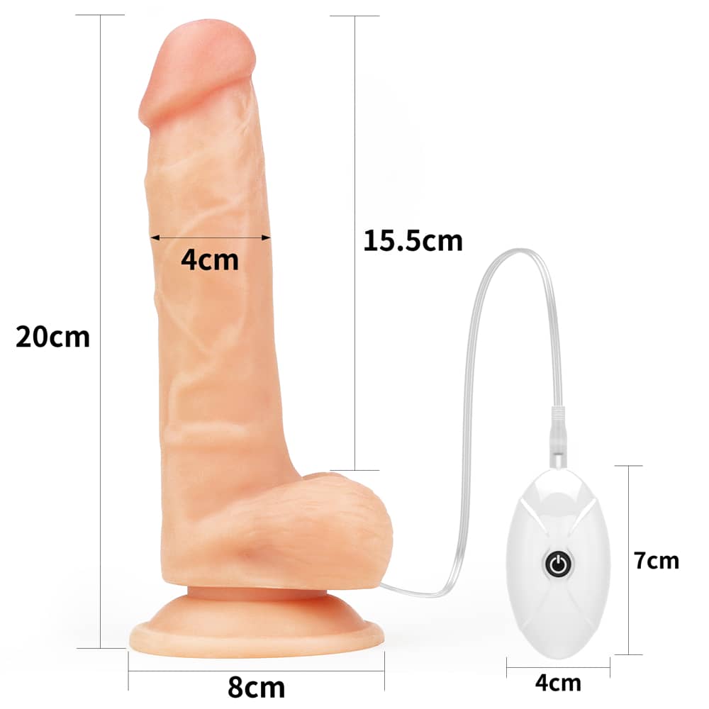 The size of the dildo of the 7.5 inches vibrating dildo easy strapon set