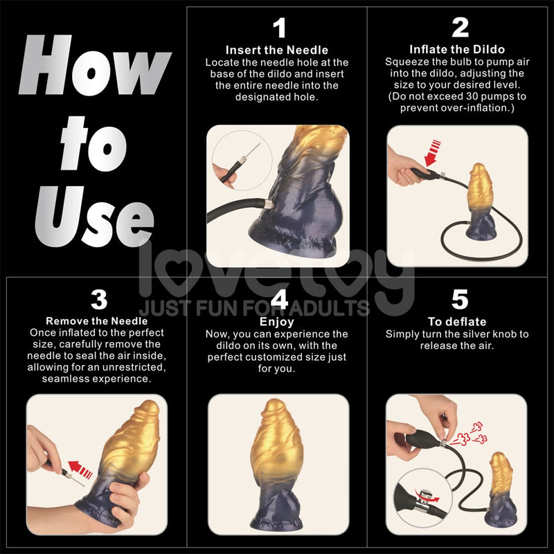 7.5'' Dual Density Silicone Inflatable Dildo