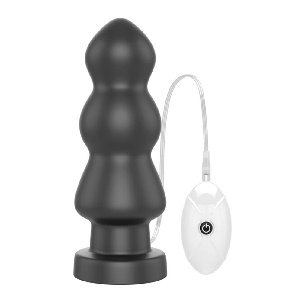 The 7.8 inches king sized vibrating anal rigger is upright