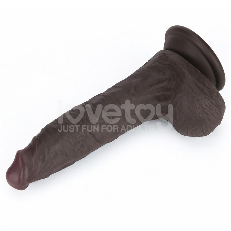 7'' Sliding Skin Pro II Dual Layer Silicone Dong Black