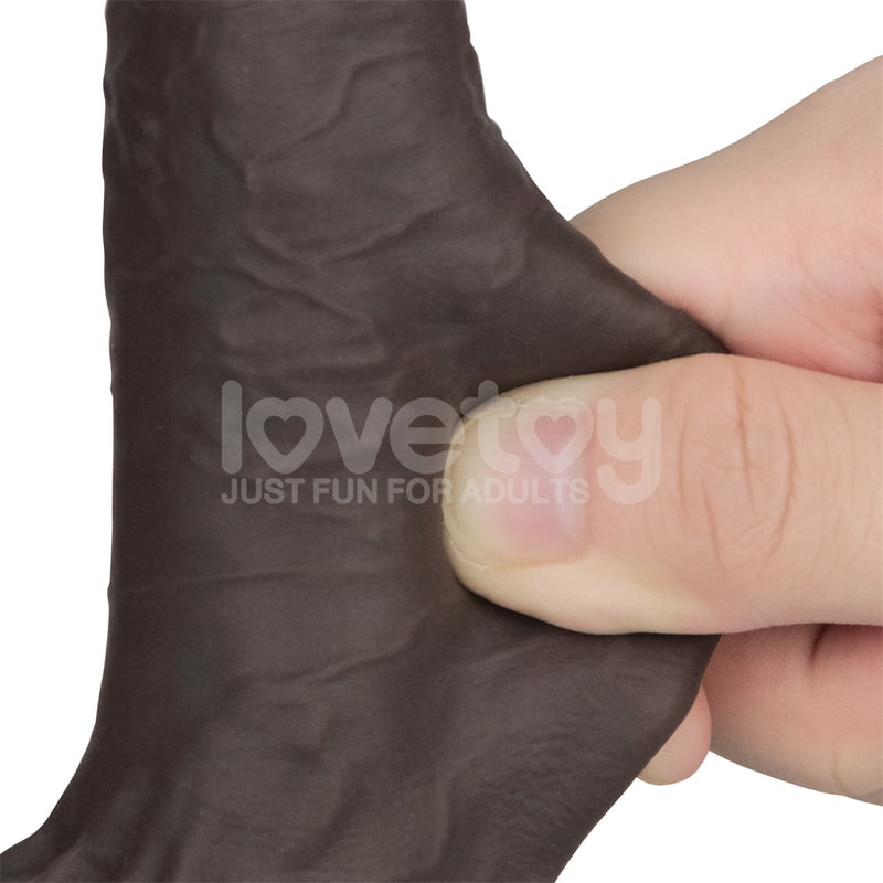 7'' Sliding Skin Pro II Dual Layer Silicone Dong Black