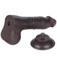 The 8 inches sliding skin black dong features a detachable powerful suction cup