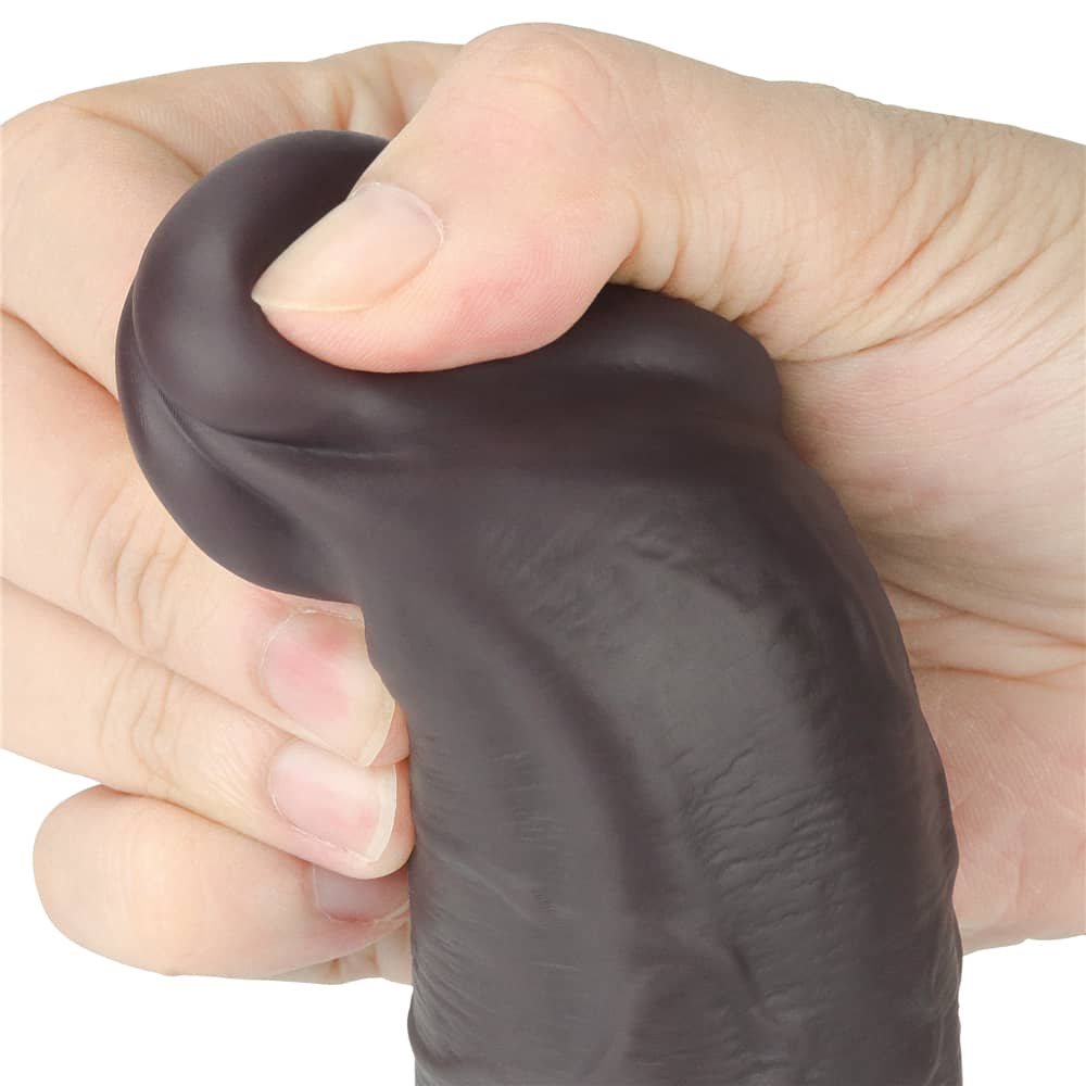 The soft head of the 8 inches dual layered silicone rotator black