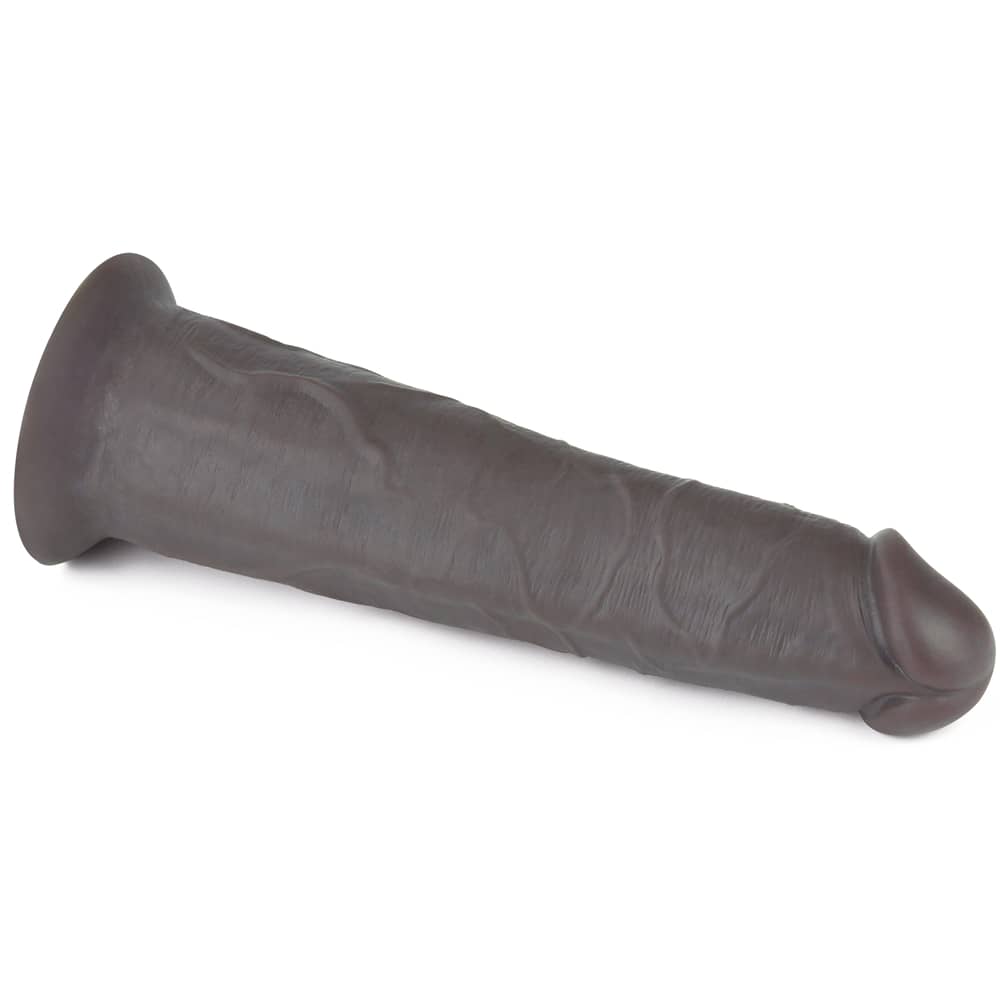 The 8 inches dual layered silicone rotator black lays flat