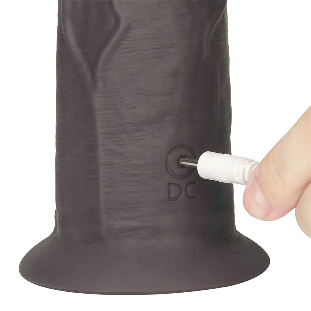 The charging port of the 8 inches dual layered silicone rotator black
