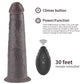 The 8 inches dual layered silicone rotator black remote controlled up to 30 feet