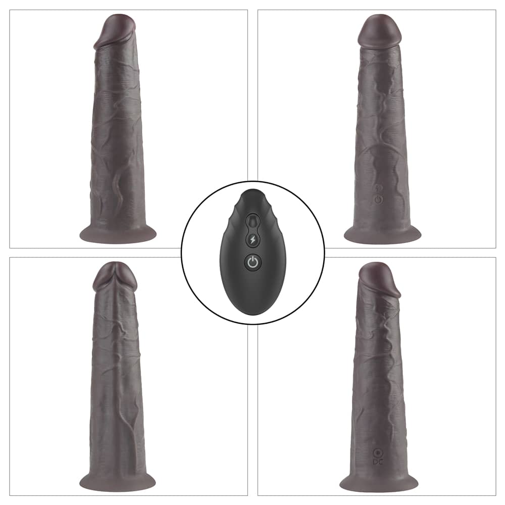 The different angles of the 8 inches dual layered silicone rotator black