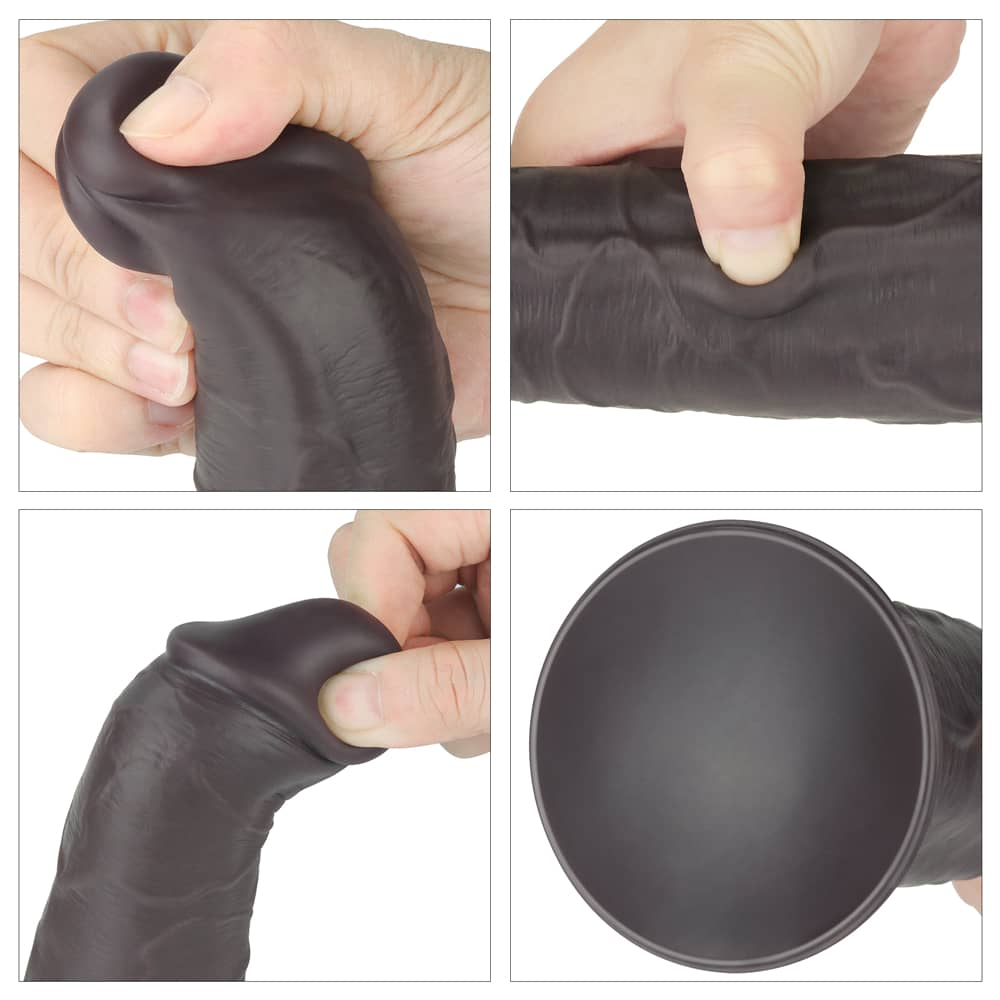 The details of the 8 inches dual layered silicone rotator black