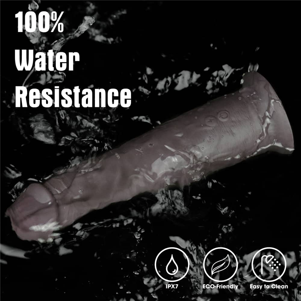 The 8 inches dual layered silicone rotator black  is 100% water resistance