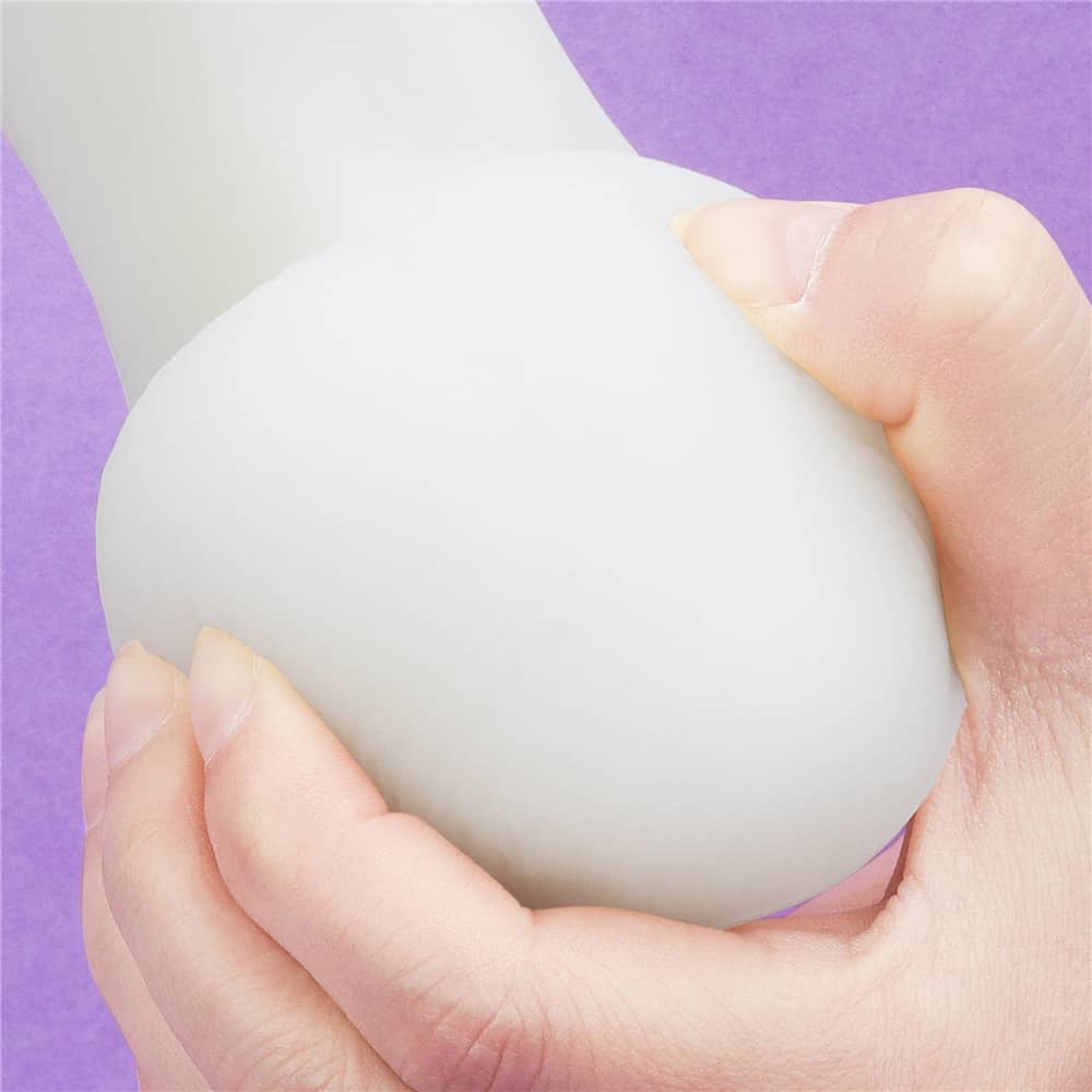 The soft testicle of the 8 inches lumino play silicone dildo