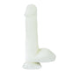 The 8 inches lumino play silicone dildo is upright