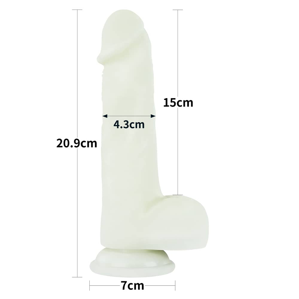 The size of the 8 inhces lumino play silicone dildo