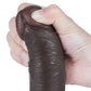 The bulging but soft head of the 8 inches sliding skin dual layer dong black