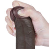The bulging but soft head of the 8 inches sliding skin dual layer dong black