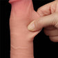 A person pinches the sliding skin of the 8 inches sliding skin dual layer flesh dong 
