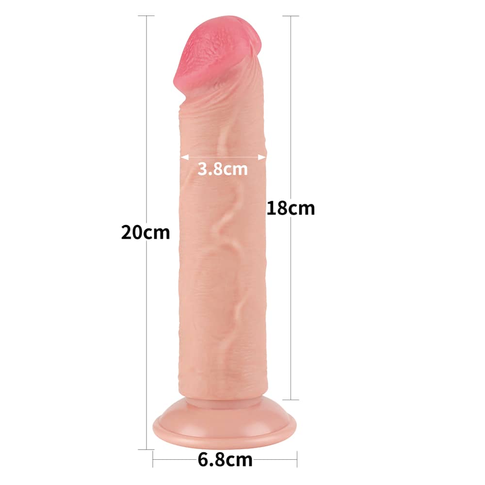 The size of the 8 inches sliding skin dual layer flesh dong