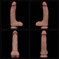 The different angles of the 8.5 inches dual layered silicone cock