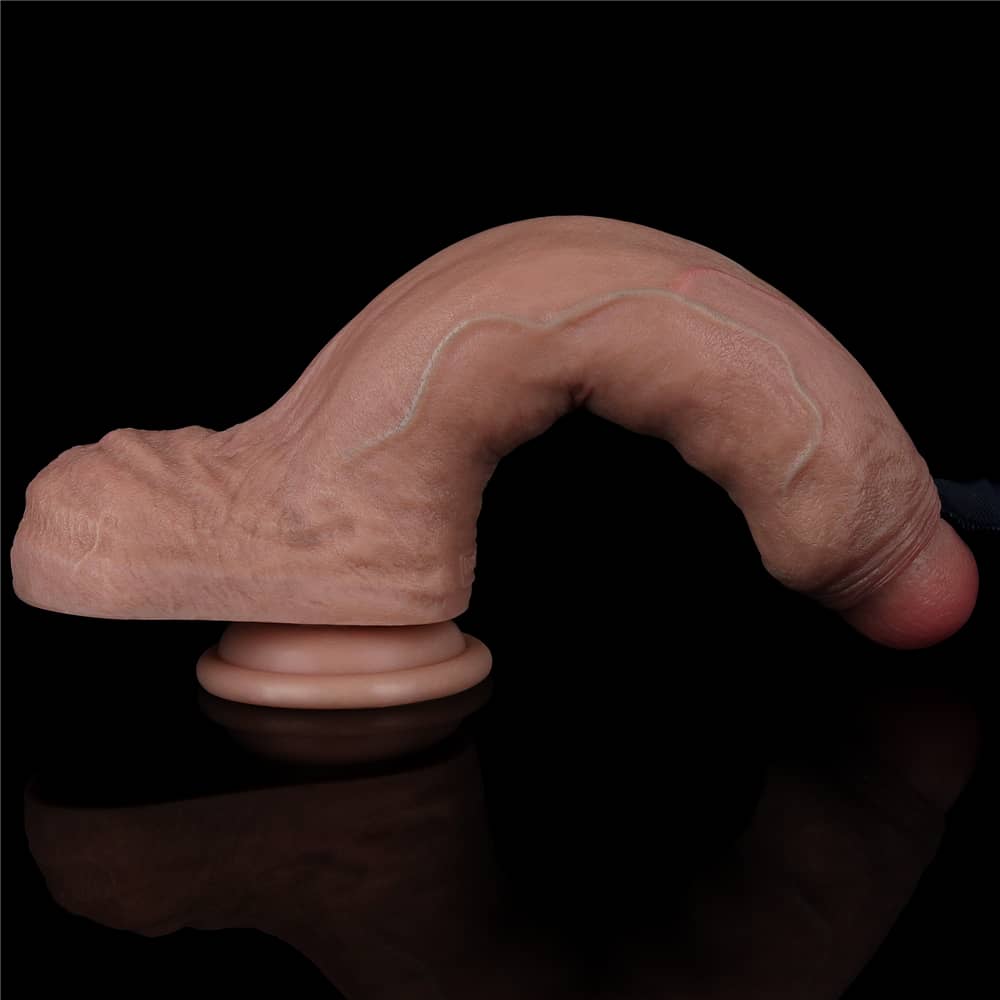 The 8.5 inches dual layered silicone cock is very flexible