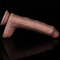 The 8.5 inches dual layered silicone cock has firm silicone inside and ultra soft silicone outside