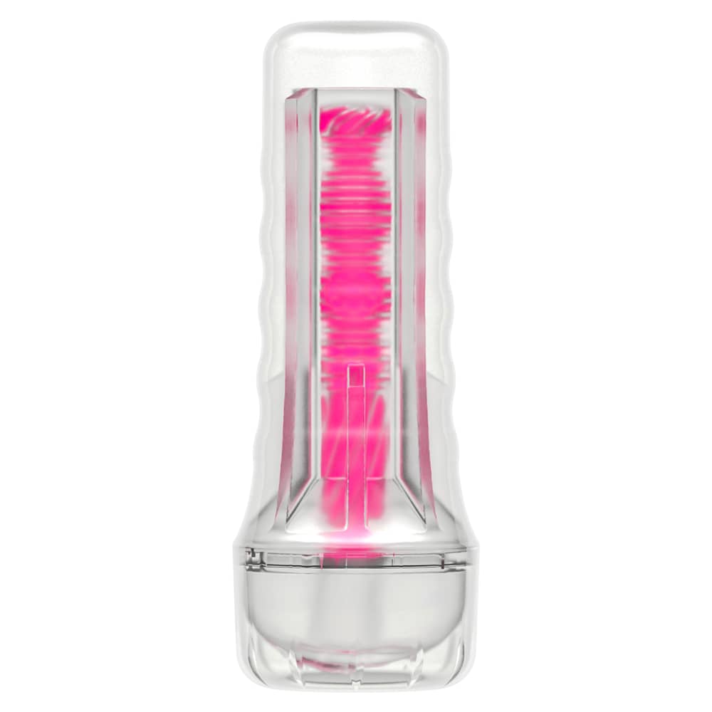  The 8.5 inches pink glow lumino play masturbator is upright