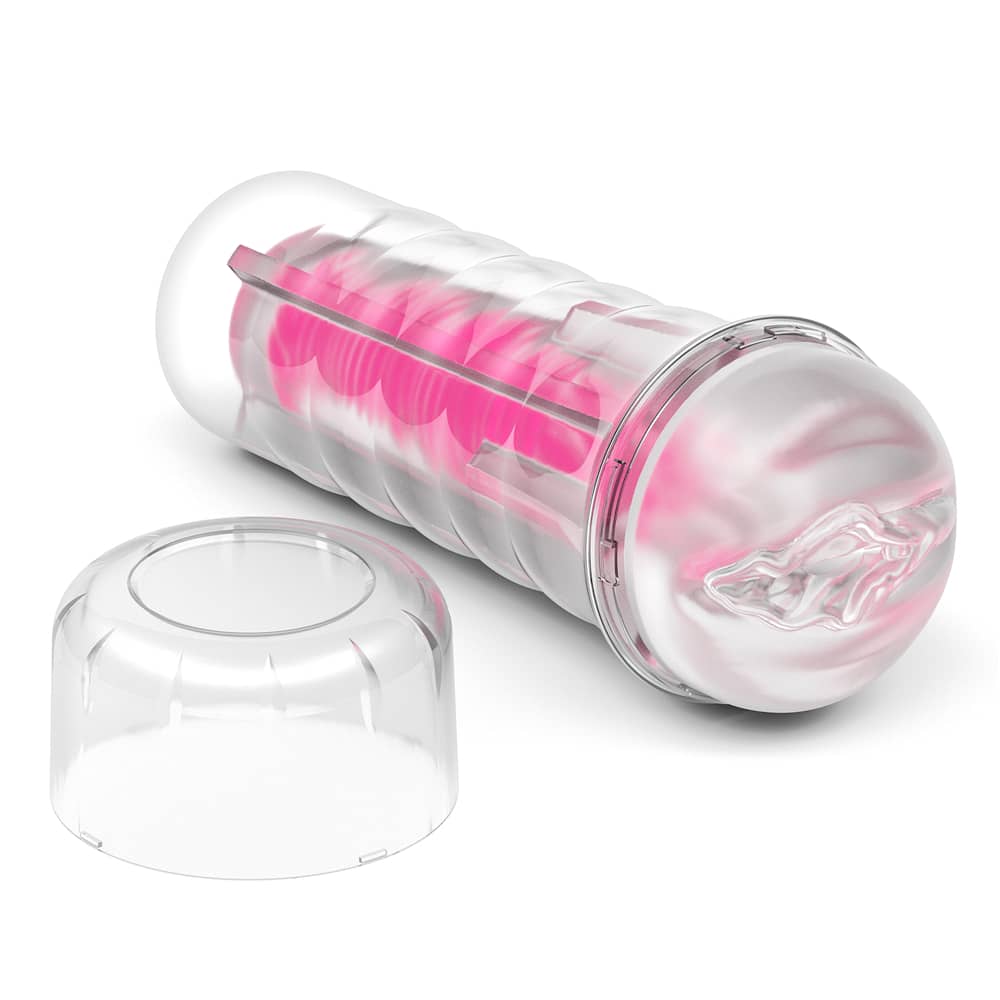 The 8.5 inches pink glow lumino play masturbator with lid open