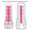 The highly detailed and ergonomically designed tunnel of the 8.5 inches pink glow lumino play masturbator