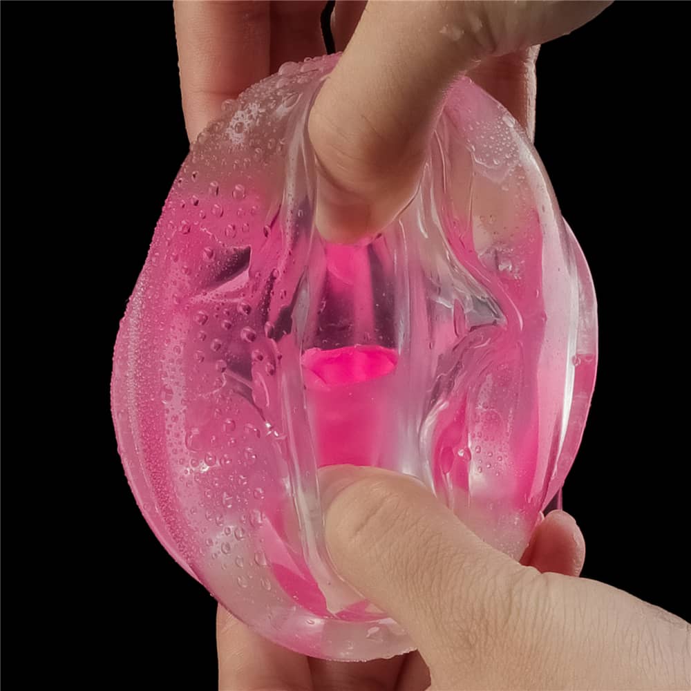 The 8.5 inches pink glow lumino play masturbator is ultra-stretchy