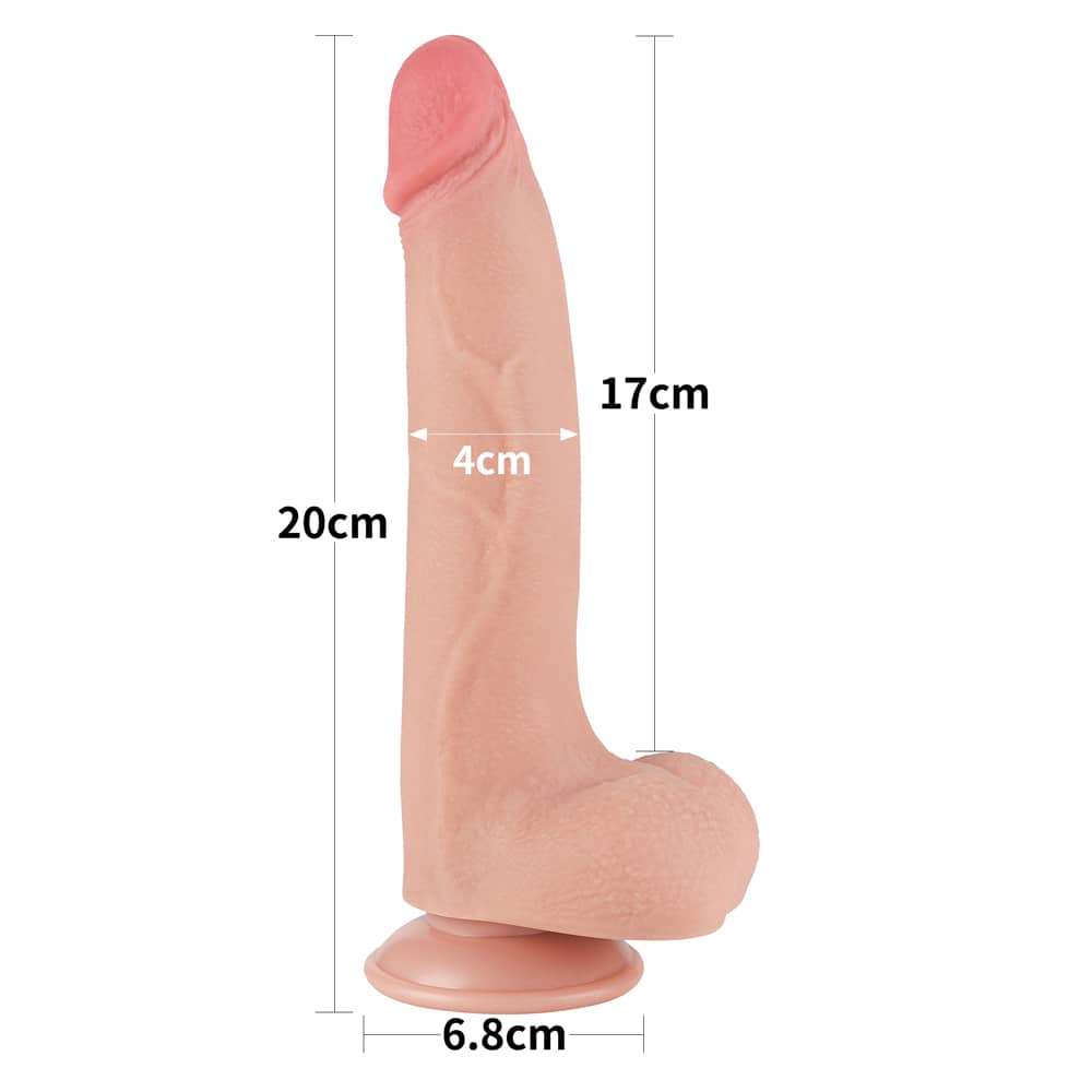 The size of the 8.5 inches flesh sliding skin dual layer dong 