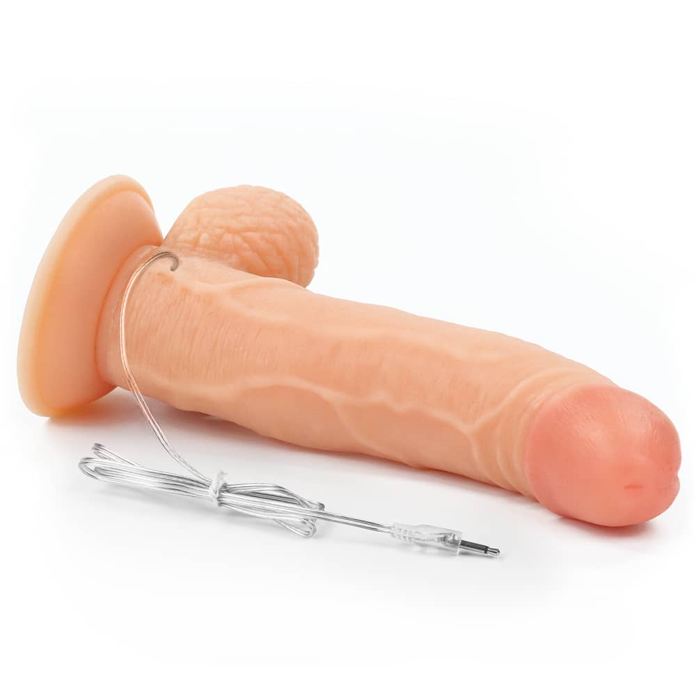 The dildo of the 8.5 inches vibrating dildo easy strapon set lays flat
