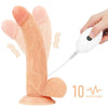 The 8.5 inches vibrating dildo easy strapon set has 10 vibrations