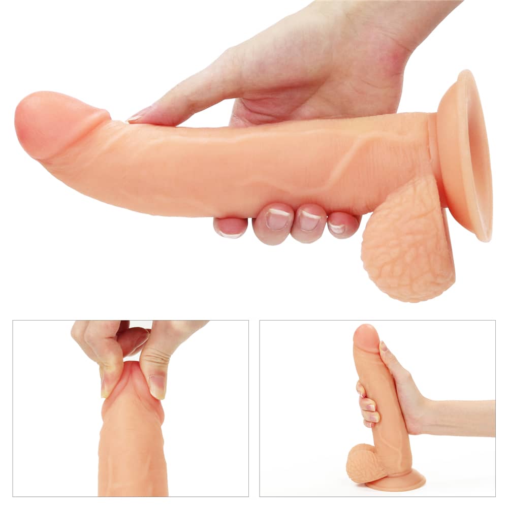 The details of the dildo of the 8.5 inches vibrating dildo easy strapon set