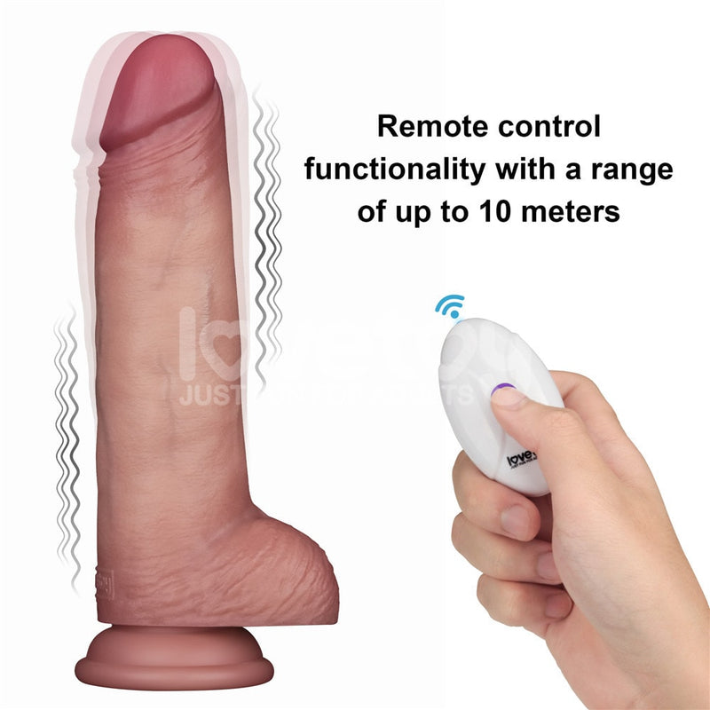 8.5" Vibrating Sliding Skin Pro II Silicone Dong