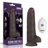 8.5" Vibrating Sliding Skin Pro II Silicone Dong Black