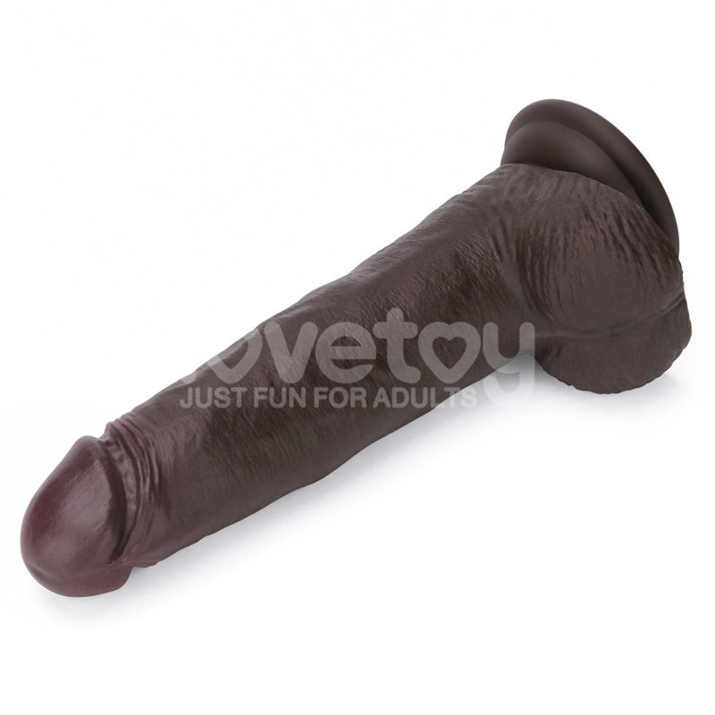 8.5" Vibrating Sliding Skin Pro II Silicone Dong Black