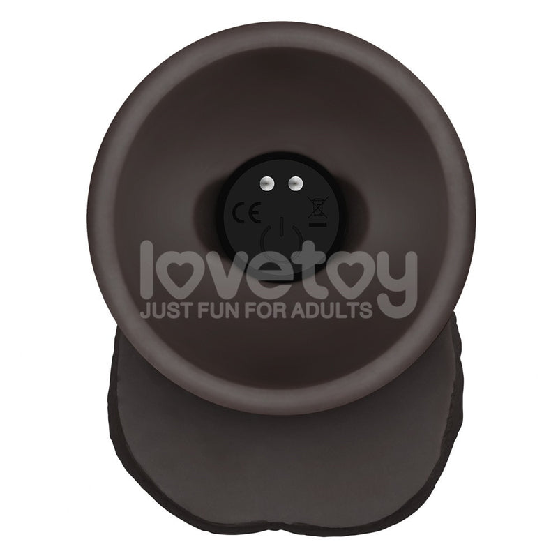 8.5" Vibrating Sliding Skin Pro II Silicone Dong Black