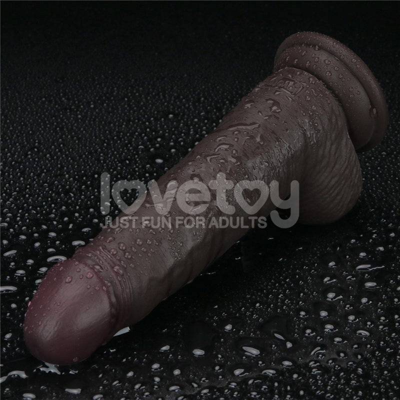 8.5" Vibrating Sliding Skin Pro II Silicone Dong Black