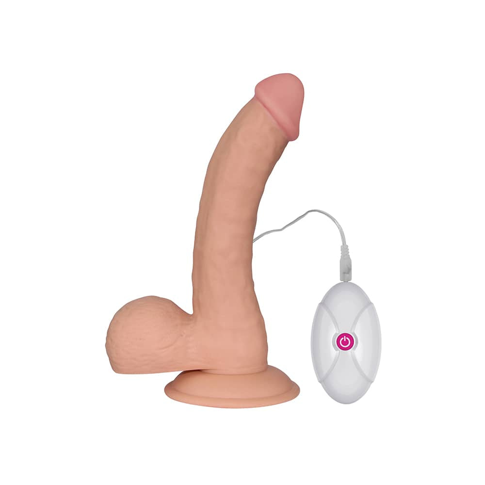 The 8.8 inches ultra soft vibrating dude is upright