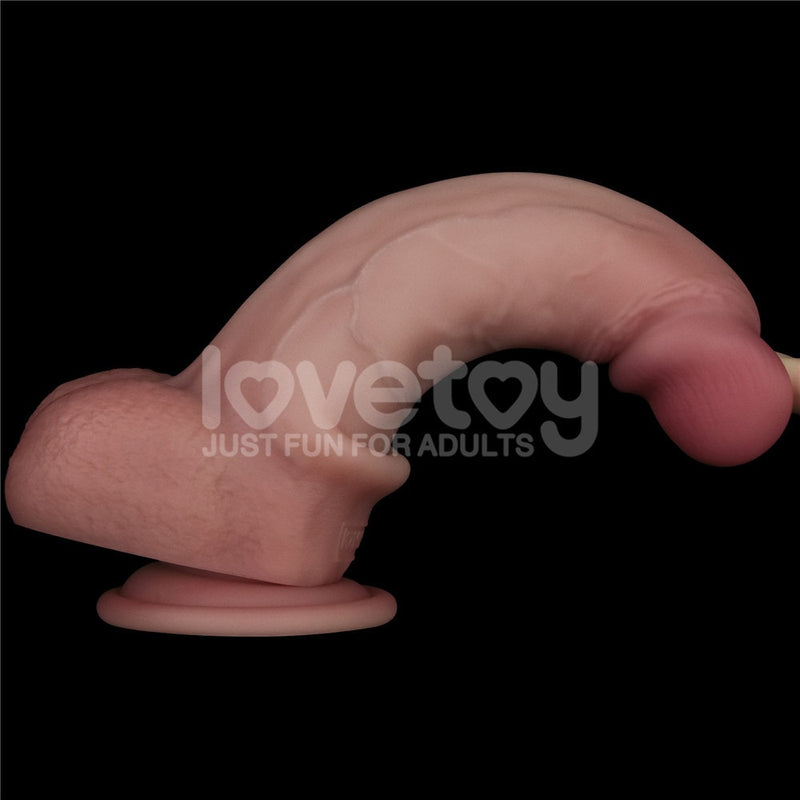 8" Vibrating Sliding Skin Pro II Silicone Dong