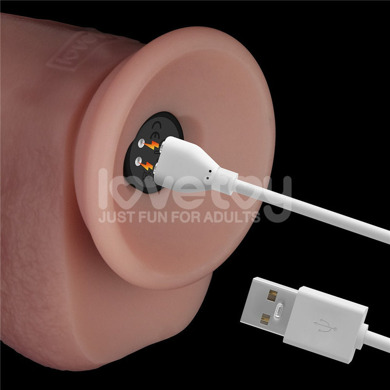 8" Vibrating Sliding Skin Pro II Silicone Dong