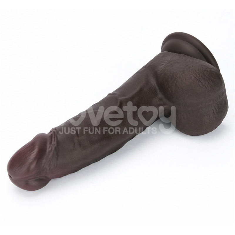 8" Vibrating Sliding Skin Pro II Silicone Dong Black