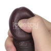 8" Vibrating Sliding Skin Pro II Silicone Dong Black