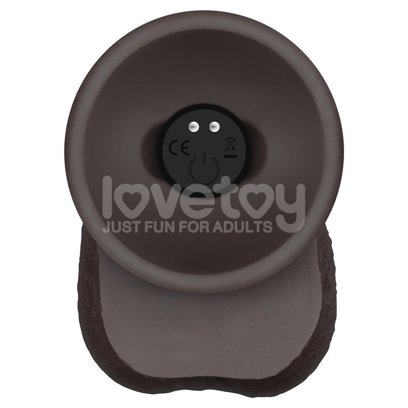 8" Vibrating Sliding Skin Pro II Silicone Dong Black