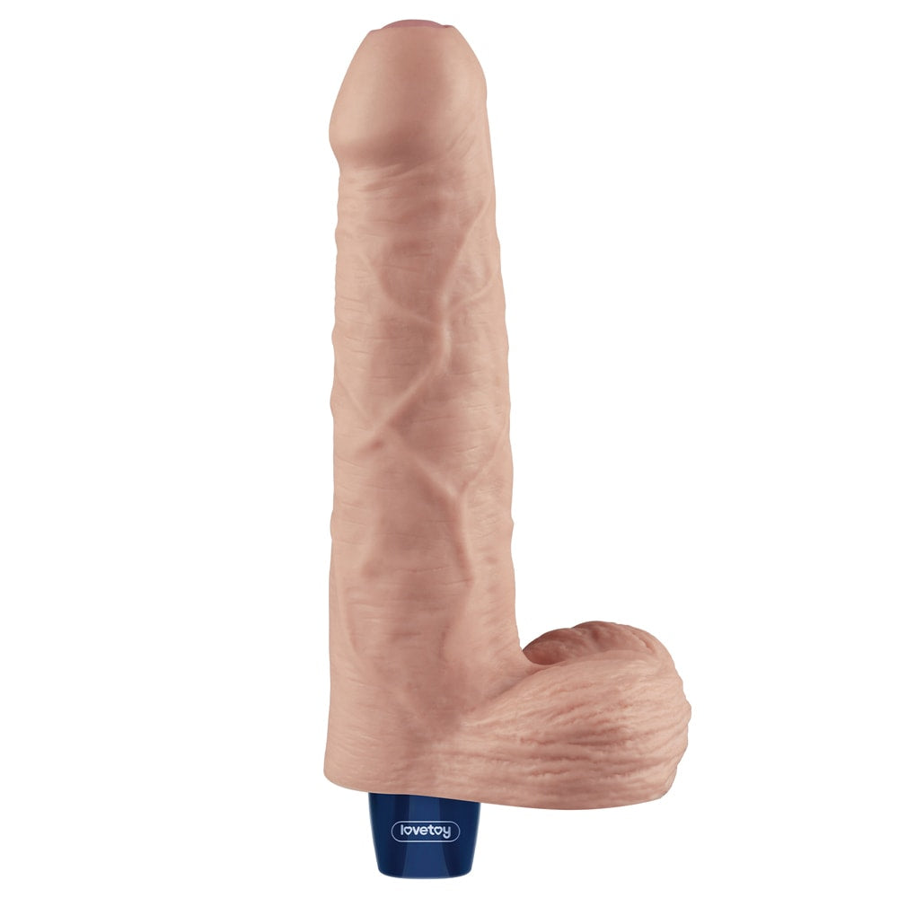 9" REAL SOFTEE Rechargeable Vibrating Dildo Flesh