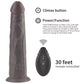 The 9 inches dual layered silicone rotator black remote controlled up to 30 feet