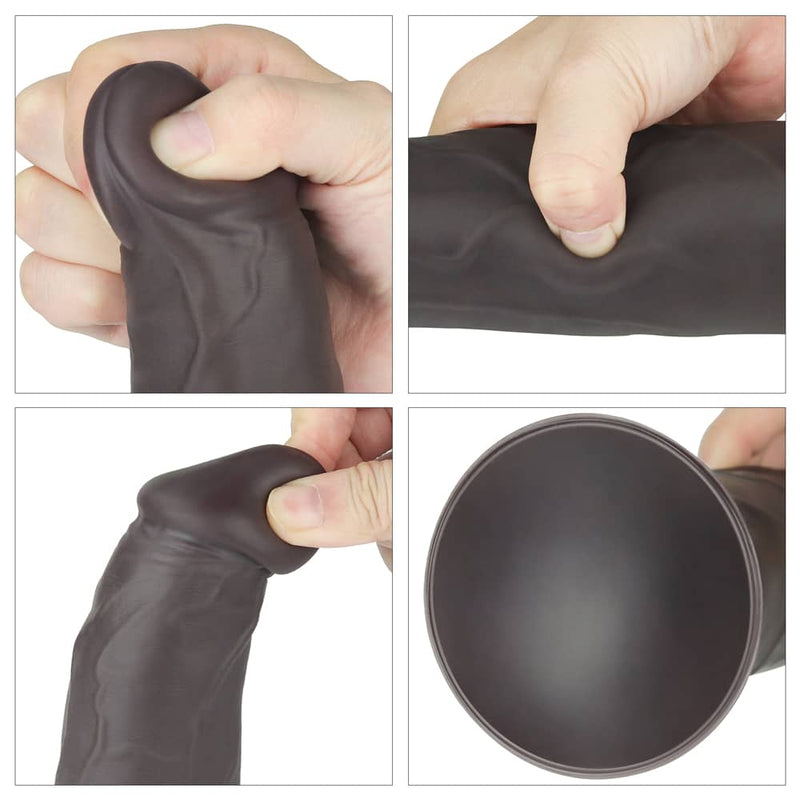 The softness of the 9 inches dual layered silicone rotator black