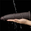 The 9 inches dual layered silicone rotator black is fully washable