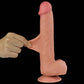 The dual layer sliding skin of the 9 inches realistic sliding skin suction cup dildo